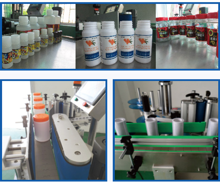 全自動立式圓瓶貼標(biāo)機TBJ-21100應(yīng)用案例